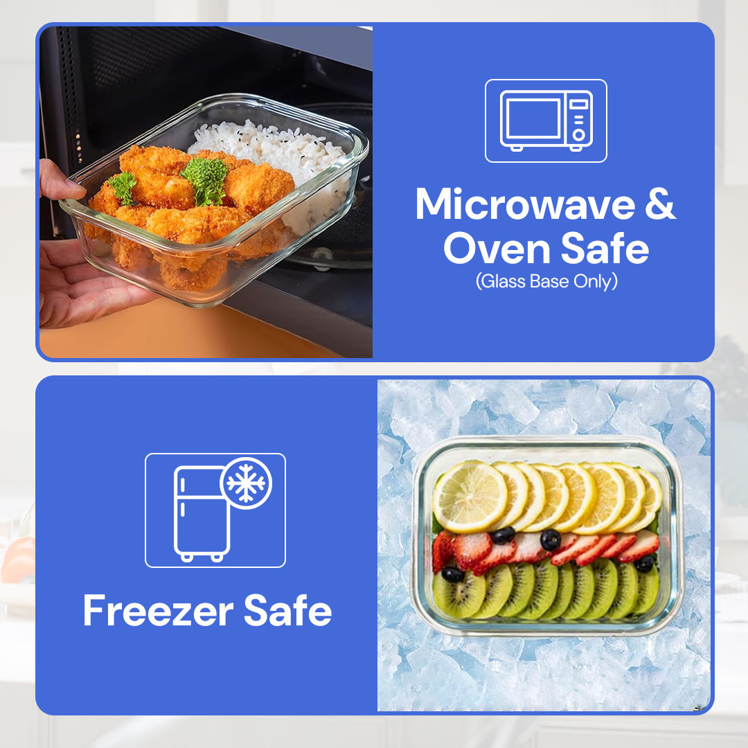 glass meal prep & food storage containers – airtight, microwave, oven, freezer & dishwasher safe