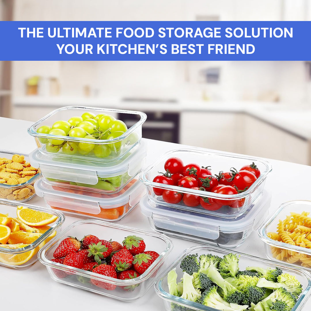 glass meal prep & food storage containers – airtight, microwave, oven, freezer & dishwasher safe