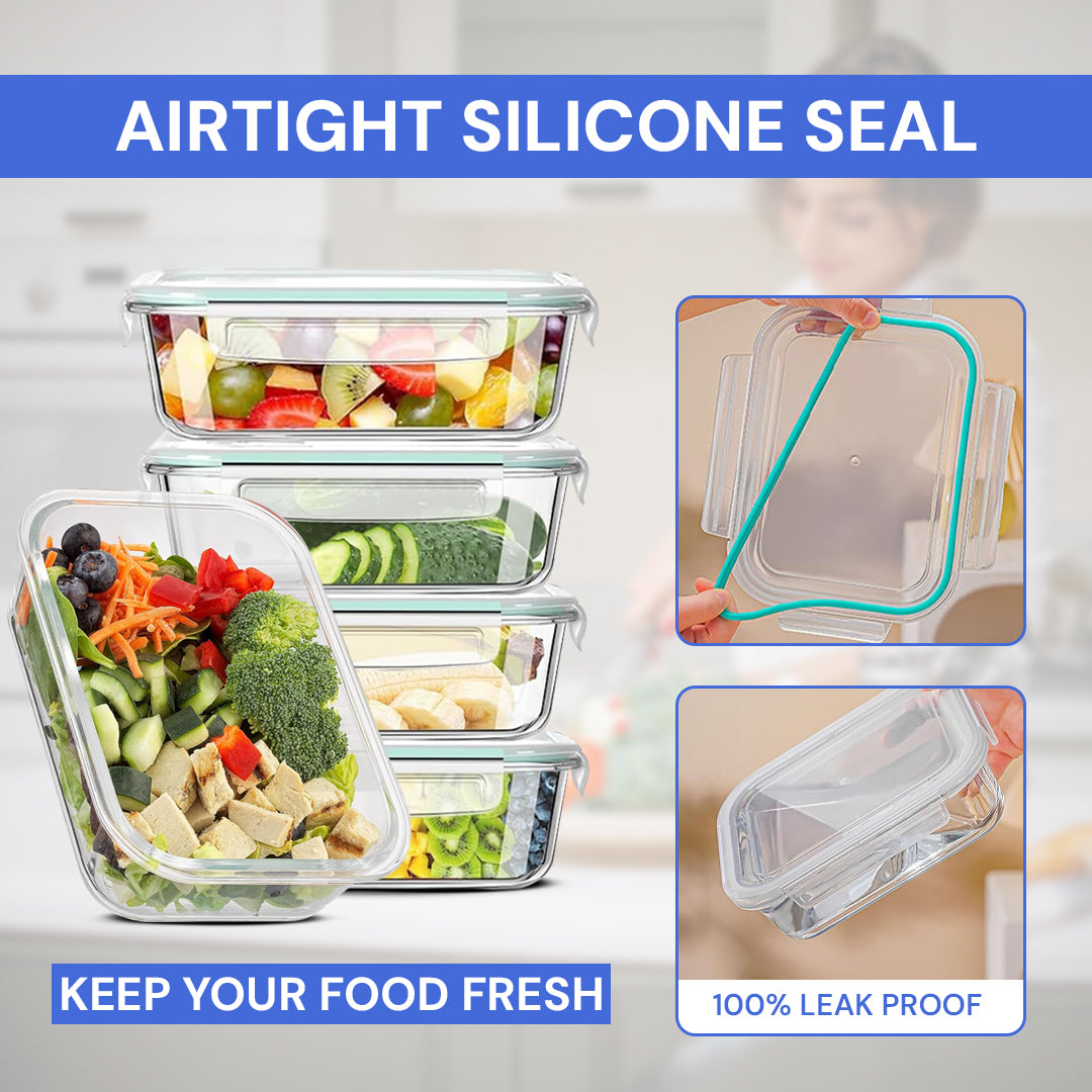 glass meal prep & food storage containers – airtight, microwave, oven, freezer & dishwasher safe