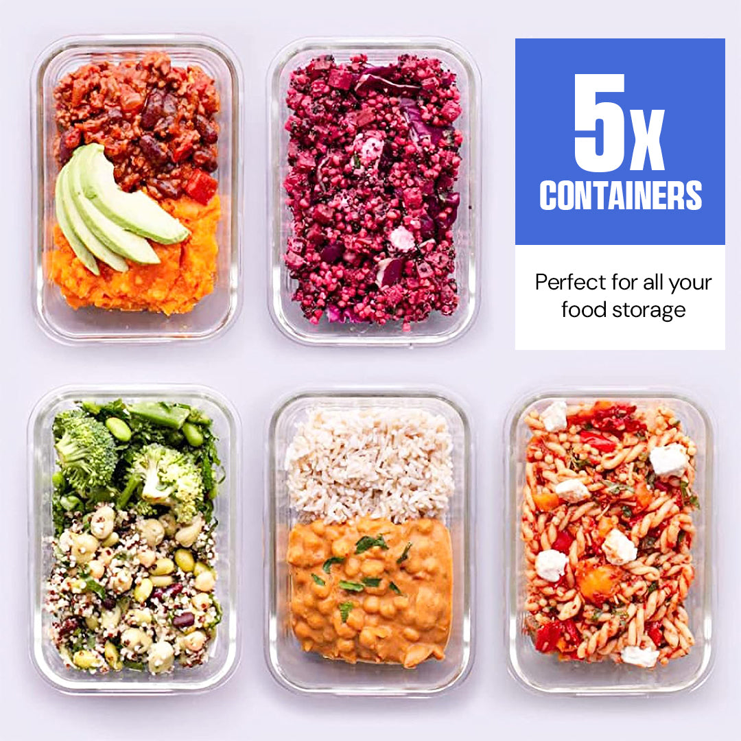 glass meal prep & food storage containers – airtight, microwave, oven, freezer & dishwasher safe