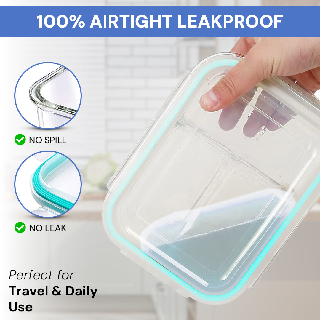 glass meal prep containers with airtight lids – portion control, durable & microwave safe